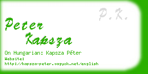peter kapsza business card